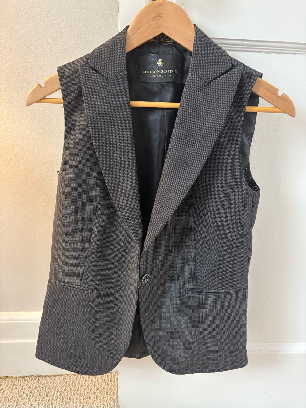 Scotch & Soda Tailored Sleeveless Blazer in Charcoal